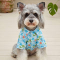 Tropical Beach Dog Shirt, Blue Summer Pet Outfit, Palm Tree Hawaiian Shirt, Cute Cat Dog Clothes Vacation Style Pet Apparel