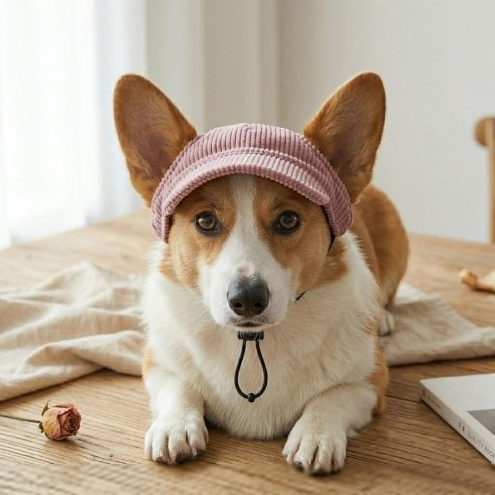 Cute Dog Cap, Small Dog Accessories, Corduroy Pet Outdoor Sunscreen Cap, Dog Casual Sunshade Cap, Cat/Dog Cool Fashion Hat