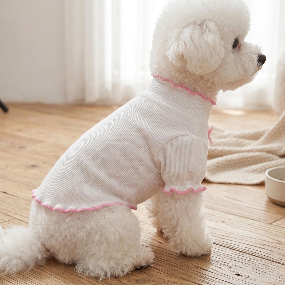 Princess Pet Dress for Dogs and Cats, Cute Dog Outfit, Autumn And Winter Thick Base Shirt Princess Style Bubble Sleeve Pet Cat